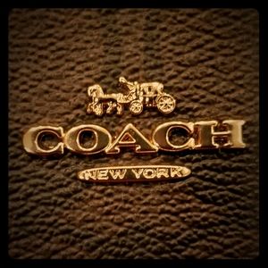 COACH Red & Brown/Black Double Zip Wallet